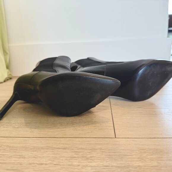 Nine West Black Leather Booties 7.5 - Picture 4 of 6